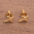 Gold plated sterling silver stud earrings, 'Regal Cross' - Gold Plated Sterling Silver Cross Earrings from Bali (image 2b) thumbail