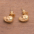 Gold plated sterling silver stud earrings, 'Skull Kingdom' - Gold Plated Sterling Silver Skull Earrings from Bali