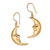 Ohrhänger aus vergoldetem Sterlingsilber - Vergoldete Mond-Ohrringe aus Sterlingsilber aus Bali