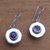 Amethyst dangle earrings, 'Gleaming Lanterns' - Circular Amethyst Dangle Earrings from Bali