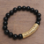 Men's gold accented onyx beaded pendant bracelet, 'Vine Arch' - Gold Accent Onyx Beaded Pendant Bracelet from Bali (image 2b) thumbail
