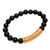 Men's gold accented onyx beaded pendant bracelet, 'Vine Arch' - Gold Accent Onyx Beaded Pendant Bracelet from Bali (image 2c) thumbail