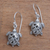 Sterling silver dangle earrings, 'Ancient Turtle' - Sterling Silver Sea Turtle Dangle Earrings from Bali (image 2b) thumbail