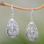 Sterling silver dangle earrings, 'Lone Dragonfly' - Sterling Silver Dragonfly Dangle Earrings from Bali