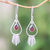 Garnet dangle earrings, 'Tear Glitter' - Faceted Garnet Teardrop Dangle Earrings from Bali