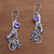 Amethyst dangle earrings, 'Flower Tendrils' - Floral Amethyst Dangle Earrings Crafted in Bali (image 2b) thumbail