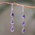 Amethyst dangle earrings, 'Eternity Drop' - 4-Carat Teardrop Amethyst Dangle Earrings from Bali