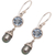 Blue topaz and cultured pearl dangle earrings, 'Fruit of Light' - Blue Topaz and Cultured Pearl Dangle Earrings from Bali (image 2c) thumbail