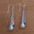 Cultured pearl dangle earrings, 'Balinese Trumpet in White' - White Cultured Pearl Cone Dangle Earrings from Bali (image 2b) thumbail