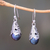 Cultured pearl dangle earrings, 'Little Trumpets in Peacock' - Peacock Cultured Pearl Dangle Earrings from Bali thumbail