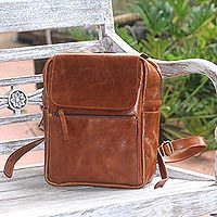 Leather backpack,