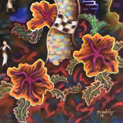 „Vollmond im Dezember“ (2018) – Bunte expressionistische Landschaftsmalerei aus Bali