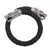 Men's sterling silver and braided leather wrap bracelet, 'Dragon Pattern' - Men's Sterling Silver and Leather Dragon Bracelet thumbail