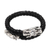 Men's sterling silver and braided leather wrap bracelet, 'Dragon Pattern' - Men's Sterling Silver and Leather Dragon Bracelet (image 2c) thumbail