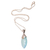 Gold accented chalcedony pendant necklace, 'Pure Sparkle' - Gold Accented 15-Carat Chalcedony Pendant Necklace from Bali