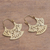 Gold plated hoop earrings, 'Alam Kintamani' - Curved 18k Gold Plated Drop Earrings from Bali