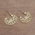 Gold plated drop earrings, 'Alam Happiness' - Round Gold Plated Brass Drop Earrings from Bali