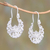 Sterling silver plated drop earrings, 'Alam Happiness' - Round Sterling Silver Plated Drop Earrings from Bali