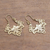 Gold plated drop earrings, 'Alam Pride' - Curl Pattern Gold Plated Brass Drop Earrings from Bali