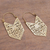 Pendientes colgantes chapados en oro - aretes colgantes con forma de flecha de latón chapado en oro de 18 k de Bali