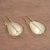 Gold plated drop earrings, 'Suku Shield' - Gleaming 18k Gold Plated Brass Drop Earrings from Bali