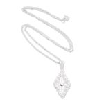 Sterling silver filigree pendant necklace, 'Starry Rhombus' - Sterling Silver Filigree Rhombus Necklace from Java