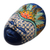 Batik wood mask, 'The Blue Prince' - Floral Batik Wood Mask from Java (image 2b) thumbail