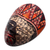 Batik wood mask, 'Wise Princess' - Batik Wood Mask in Red and Orange from Java (image 2b) thumbail