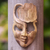 Wood mask, 'One with Nature' - Nature-Themed Hibiscus Wood Mask from Indonesia