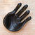 Wood sculpture, 'Black Palm' - Hand-Carved Wood Sculpture of a Hand in Black from Indonesia (image 2b) thumbail