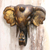 Wood wall sculpture, 'Glorious Elephant' - Antiqued Gold-Tone Wood Elephant Wall Sculpture from Bali (image 2b) thumbail