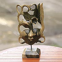 Wood mask, 'Goddess Flower'