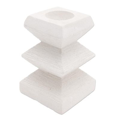 Handcrafted Limestone Tealight Candle Holder from Bali