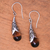 Smoky quartz dangle earrings, 'Sanur Elegance' - Weave Pattern Smoky Quartz Dangle Earrings from Bali