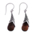 Smoky quartz dangle earrings, 'Sanur Elegance' - Weave Pattern Smoky Quartz Dangle Earrings from Bali