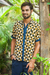 Men's batik cotton shirt, 'Bold and Confident' - Triangle Motif Men's Batik Cotton Shirt from Bali