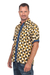 Men's batik cotton shirt, 'Bold and Confident' - Triangle Motif Men's Batik Cotton Shirt from Bali