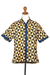 Herrenhemd aus Batik-Baumwolle - Batik-Baumwollhemd für Herren mit Dreiecksmotiv aus Bali