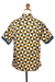 Camisa de hombre de algodón batik - Camisa de hombre en algodón batik con motivo triangular de Bali