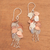 Rose gold accented sterling silver dangle earrings, 'Bundles of Love' - Rose Gold Accented Sterling Silver Dangle Earrings