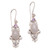 Multi-gemstone dangle earrings, 'Sukawati Floral' - Floral Multi-Gemstone Dangle Earrings from Bali thumbail