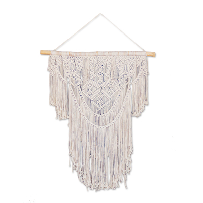 Cotton wall hanging, 'Bali Fringe' - Handcrafted Cotton Wall Hanging from Bali