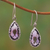 Amethyst dangle earrings, 'Glimmering Swirls' - 10-Carat Amethyst Dangle Earrings from Bali (image 2) thumbail