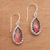 Amethyst dangle earrings, 'Glimmering Swirls' - 10-Carat Amethyst Dangle Earrings from Bali (image 2b) thumbail