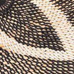 Woven bamboo round tray, 'Four Leaves in Black' - Bamboo Tray in Black from Bali