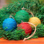 Natural fiber ornaments, 'Colorful Orbs' (set of 4) - Round Natural Fiber and Wood Ornaments from Bali (Set of 4)
