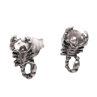 Sterling Silver Scorpion Stud Earrings from Bali