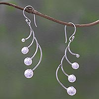 Sterling silver dangle earrings, 'Fruit Constellation' - Modern Sterling Silver Dangle Earrings with Spheres