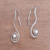 Sterling silver drop earrings, 'Modern Fruit' - Modern Spiral Sterling Silver Drop Earrings from Bali
