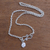 Sterling silver anklet, 'Petite Rose' - Petite Rose Charm Sterling Silver Cable Chain Anklet (image 2b) thumbail
